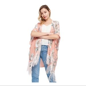 Floral Kimono with Tassells